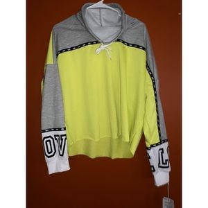 Neon Yellow Love Cropped Hoodie